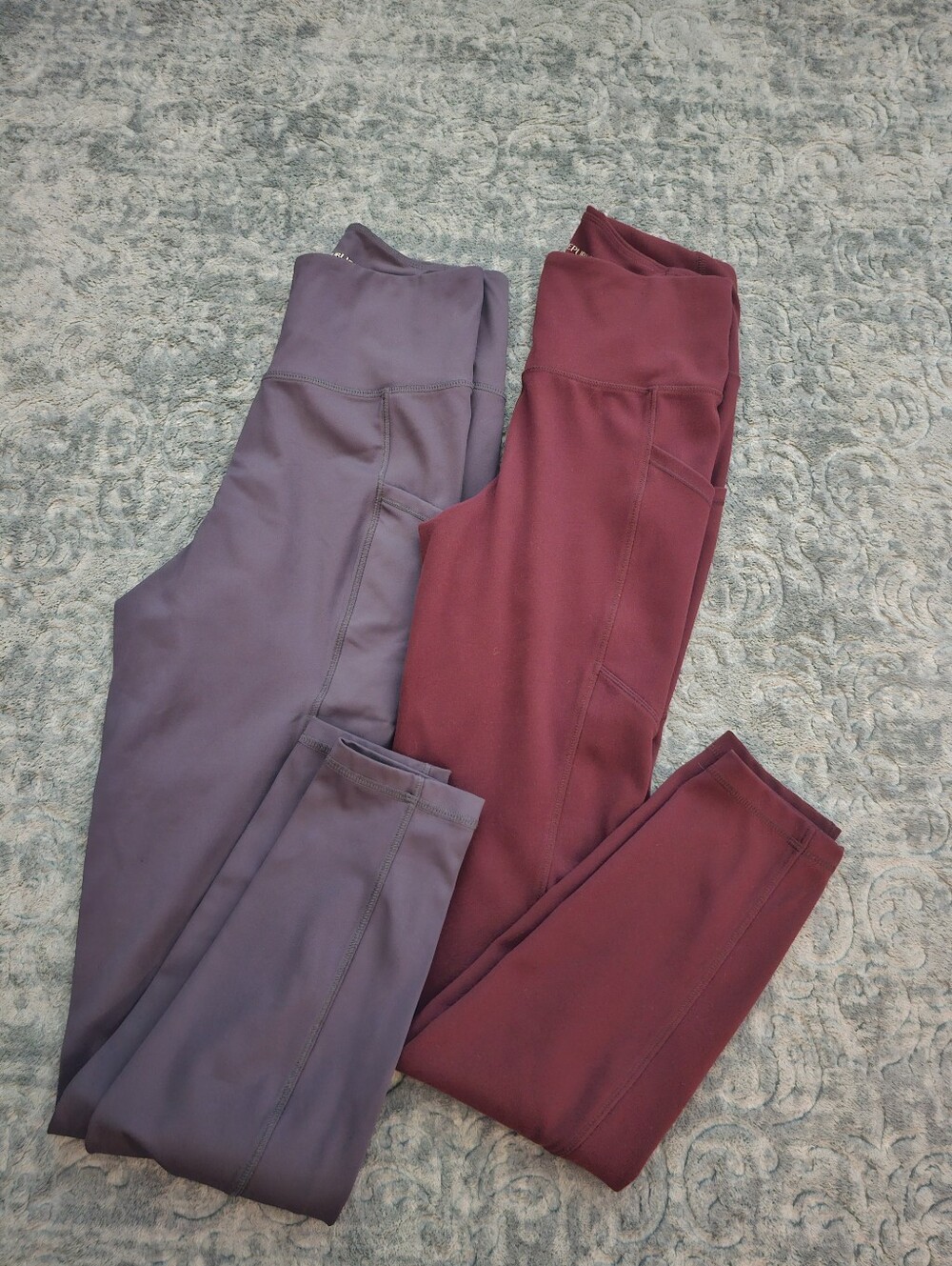 Banana Republic Grey and Burgundy Leggings Size S